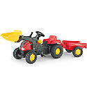 Tractor Rolly Kid cu pedale, cupa si remorca