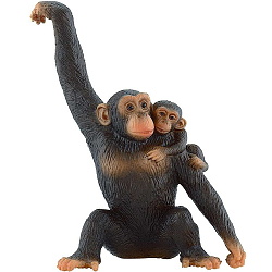 Figurina cimpanzeu cu pui
