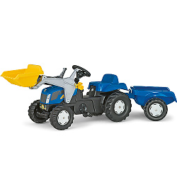 Tractor Rolly Kid cu cupa si remorca (albastru)