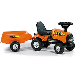 Tractoras Baby Master cu remorca (portocaliu)