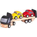 Plan Toys - Camion pentru transport masini din lemn