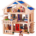 Plan Toys - Casuta papusi din lemn cu terasa