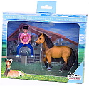 Bullyland - Farmland - Set figurina jocheu cu ponei galez