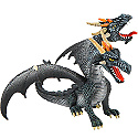 Bullyland - Figurina dragon cu 2 capete (negru)