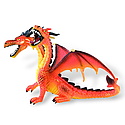 Bullyland - Figurina dragon cu 2 capete (portocaliu)