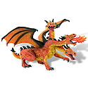 Bullyland - Figurina dragon cu 3 capete (portocaliu)