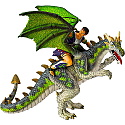 Bullyland - Figurina dragon verde cu calaret