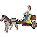 Bullyland - Figurina fata in trasura trasa de ponei