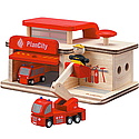 Plan Toys - PlanCity - Set statie de pompieri