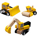 Plan Toys - PlanCity - Set utilaje constructie strazi din lemn