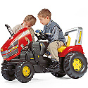 Rolly Toys - Tractor cu pedale X-Trac, 2 viteze (rosu)