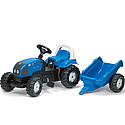 Rolly Toys - Tractor Rolly Kid cu remorca (albastru)