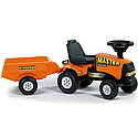 Falk - Tractoras Baby Master cu remorca (portocaliu)