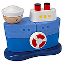Plan Toys - Vapor cu forme colorate din lemn